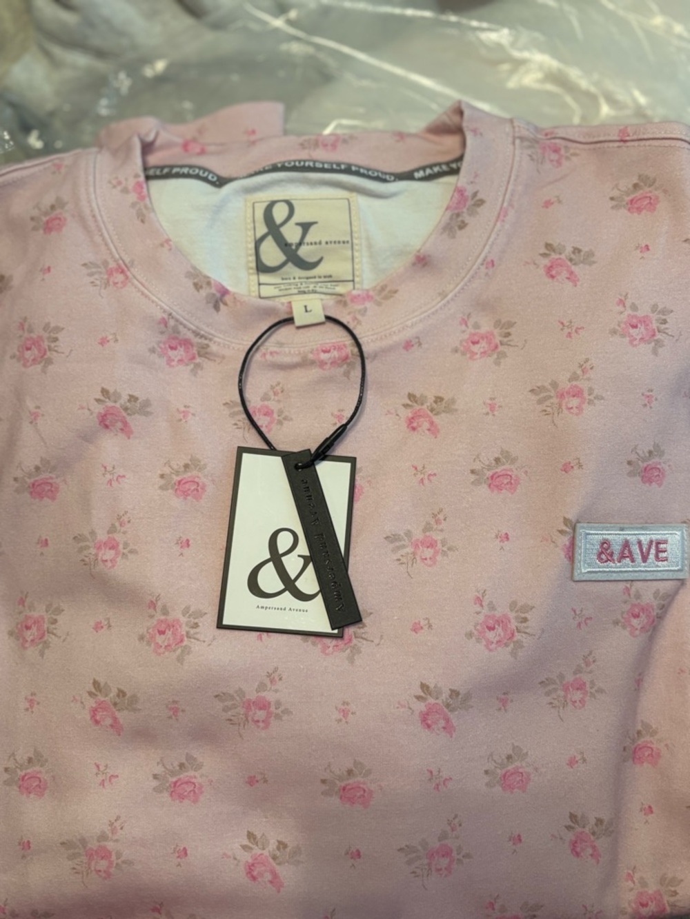 AMPERSAND AVE Pink Floral Crew Sweatshirt